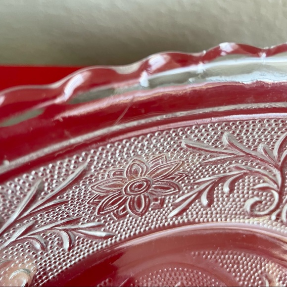 Vintage Anchor Hocking Sandwich Glass Clear Crystal Candy Nuts Oval Bowl - Picture 3 of 3